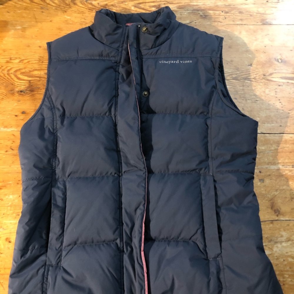 Vineyard Vines Navy Pink Puffer Vest